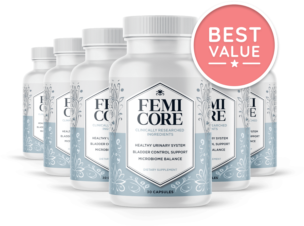 FemiCore Men's Wellness Supplement Bottle (Front Label)